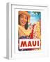 Maui, Hawaiian Lady with Frangipani Leis-null-Framed Art Print