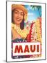 Maui, Hawaiian Lady with Frangipani Leis-null-Mounted Art Print