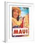 Maui, Hawaiian Lady with Frangipani Leis-null-Framed Art Print