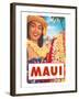 Maui, Hawaiian Lady with Frangipani Leis-null-Framed Art Print