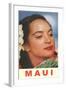 Maui, Hawaiian Lady with Frangipanis in Hair-null-Framed Art Print