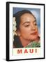 Maui, Hawaiian Lady with Frangipanis in Hair-null-Framed Art Print