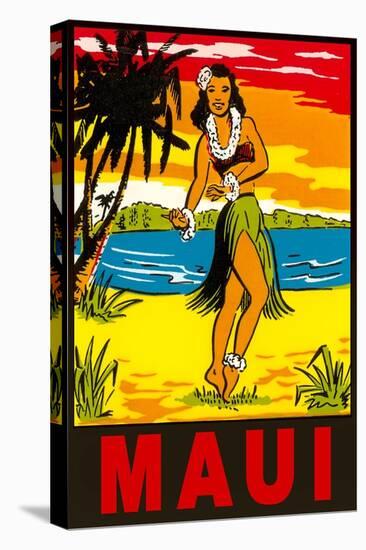 Maui, Hula Girl, Hawaii-null-Stretched Canvas