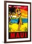 Maui, Hula Girl, Hawaii-null-Framed Art Print