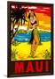 Maui, Hula Girl, Hawaii-null-Framed Art Print