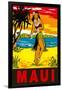 Maui, Hula Girl, Hawaii-null-Framed Art Print