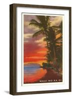 Maui No Ka Oi, Sunset on Lagoon-null-Framed Art Print