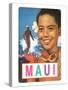 Maui, Surfer and Diving Boy-null-Stretched Canvas