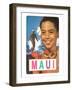 Maui, Surfer and Diving Boy-null-Framed Art Print