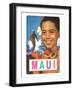 Maui, Surfer and Diving Boy-null-Framed Art Print