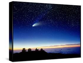 Mauna Kea Observatory & Comet Hale-Bopp-David Nunuk-Stretched Canvas