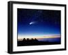 Mauna Kea Observatory & Comet Hale-Bopp-David Nunuk-Framed Premium Photographic Print