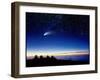 Mauna Kea Observatory & Comet Hale-Bopp-David Nunuk-Framed Photographic Print