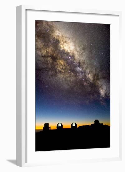 Mauna Kea Telescopes And Milky Way-David Nunuk-Framed Premium Photographic Print