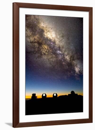 Mauna Kea Telescopes And Milky Way-David Nunuk-Framed Photographic Print