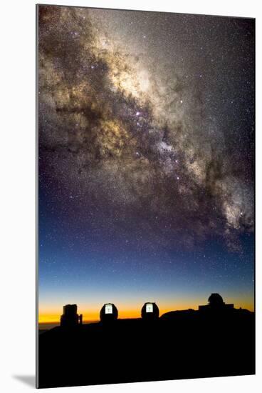 Mauna Kea Telescopes And Milky Way-David Nunuk-Mounted Photographic Print