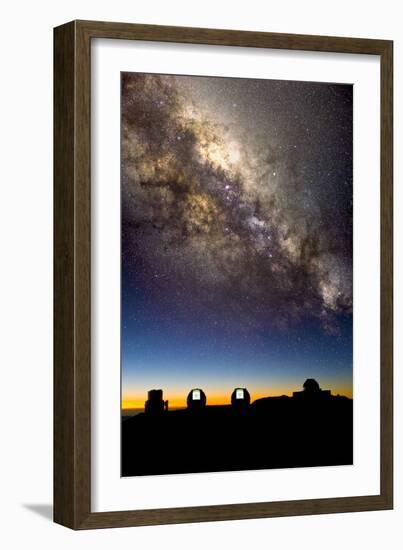 Mauna Kea Telescopes And Milky Way-David Nunuk-Framed Photographic Print