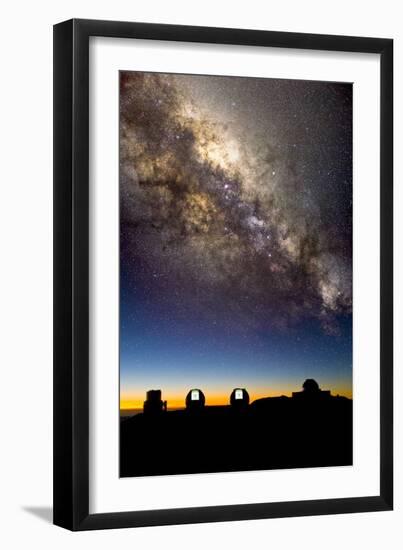 Mauna Kea Telescopes And Milky Way-David Nunuk-Framed Photographic Print