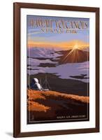 Mauna Loa Observatory at Sunrise, Hawaii Volcanoes National Park-Lantern Press-Framed Art Print