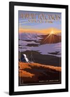 Mauna Loa Observatory at Sunrise, Hawaii Volcanoes National Park-Lantern Press-Framed Art Print