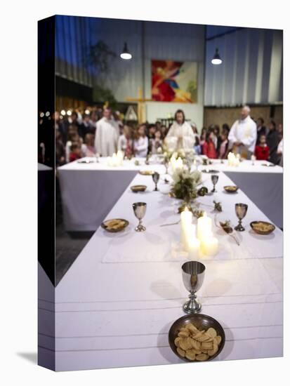 Maundy Thursday Eucharist Celebration in a Catholic Church, Paris, France, Europe-null-Stretched Canvas