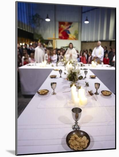Maundy Thursday Eucharist Celebration in a Catholic Church, Paris, France, Europe-null-Mounted Photographic Print