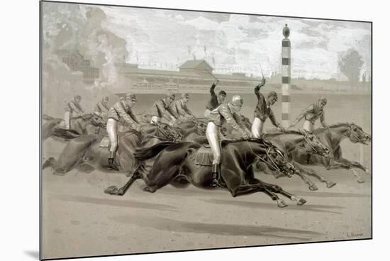 Maurer: Horse Race-Louis Maurer-Mounted Premium Giclee Print