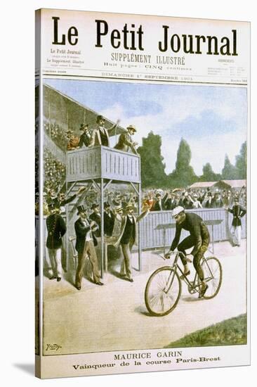 Maurice Garin Winning the Paris-Brest Cycle Race, 1901-null-Stretched Canvas