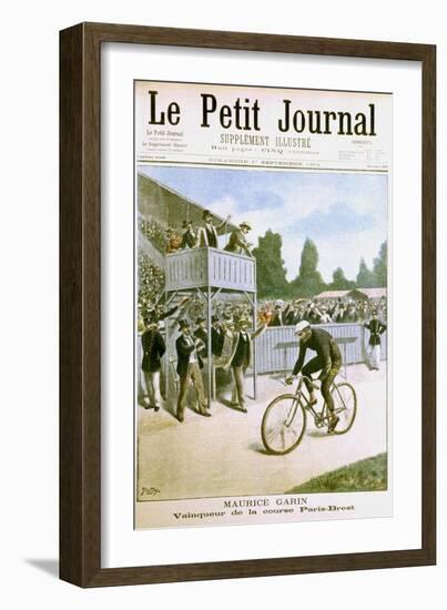 Maurice Garin Winning the Paris-Brest Cycle Race, 1901-null-Framed Giclee Print