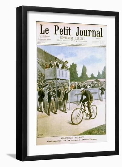 Maurice Garin Winning the Paris-Brest Cycle Race, 1901-null-Framed Giclee Print