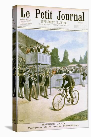 Maurice Garin Winning the Paris-Brest Cycle Race, 1901-null-Stretched Canvas