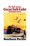 By Rail Across The Greal Salt Lake, Overland Route.-Maurice Logan-Framed Stretched Canvas