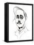 Maurice Maeterlinck - caricature of Belgian playwright-Neale Osborne-Framed Stretched Canvas