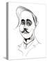 Maurice Maeterlinck - caricature of Belgian playwright-Neale Osborne-Stretched Canvas