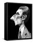Maurice Ravel, French composer , grey tone watercolour caricature, 1996 by Neale Osborne-Neale Osborne-Framed Stretched Canvas
