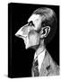 Maurice Ravel, French composer , grey tone watercolour caricature, 1996 by Neale Osborne-Neale Osborne-Stretched Canvas