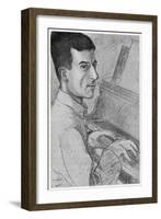 Maurice Ravel French Musician Depicted at the Keyboard-Ouvre-Framed Art Print