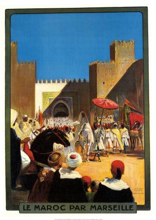 Au Maroc Morocco Africa Moroccan African Vintage Travel Advertisement Poster 