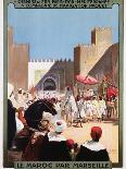 Le Maroc Par Marseille Poster-Maurice Romberg-Framed Stretched Canvas