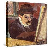 Maurice Utrillo in Front of His Easel-Suzanne Valadon-Stretched Canvas