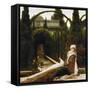 Maurischer Garten; ein Traum von Granada. Moorish Garden; a Dream of Granada-Frederic Leighton-Framed Stretched Canvas