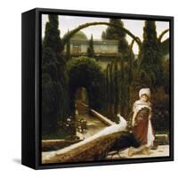 Maurischer Garten; ein Traum von Granada. Moorish Garden; a Dream of Granada-Frederic Leighton-Framed Stretched Canvas