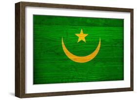 Mauritania Flag Design with Wood Patterning - Flags of the World Series-Philippe Hugonnard-Framed Art Print