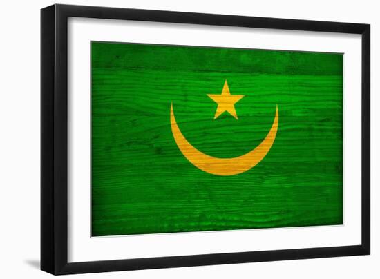 Mauritania Flag Design with Wood Patterning - Flags of the World Series-Philippe Hugonnard-Framed Art Print