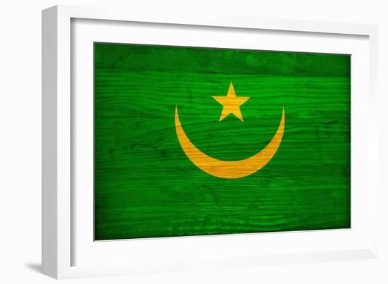 Mauritania Flag Design with Wood Patterning - Flags of the World Series-Philippe Hugonnard-Framed Art Print