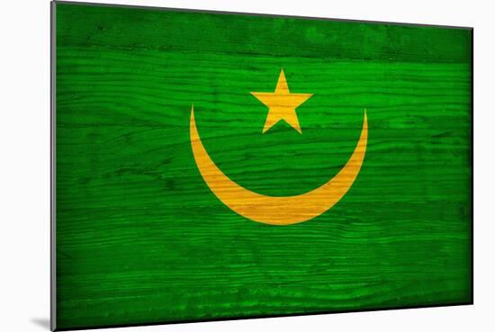Mauritania Flag Design with Wood Patterning - Flags of the World Series-Philippe Hugonnard-Mounted Art Print