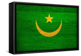 Mauritania Flag Design with Wood Patterning - Flags of the World Series-Philippe Hugonnard-Framed Stretched Canvas