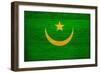 Mauritania Flag Design with Wood Patterning - Flags of the World Series-Philippe Hugonnard-Framed Premium Giclee Print