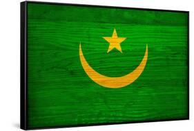 Mauritania Flag Design with Wood Patterning - Flags of the World Series-Philippe Hugonnard-Framed Stretched Canvas