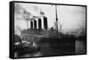 Mauritania Is Guided into Dry Dock-null-Framed Stretched Canvas